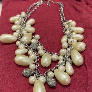 Talbot Elegant Pearl and Silver Necklace  SOLD